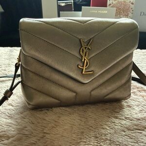 Yves Saint Laurent Gold-Tone Crossbody Bag